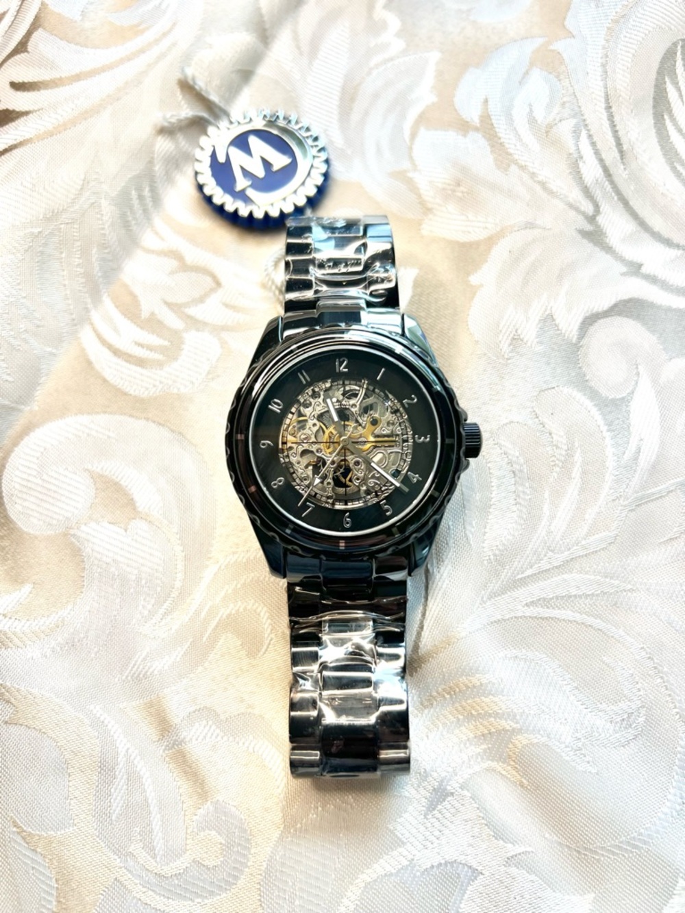Constantin Weisz Men’s Skeleton Watch Stainless Steel Self-Winding NEW IN BOX